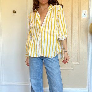 vintage cotton yellow stripe shirt